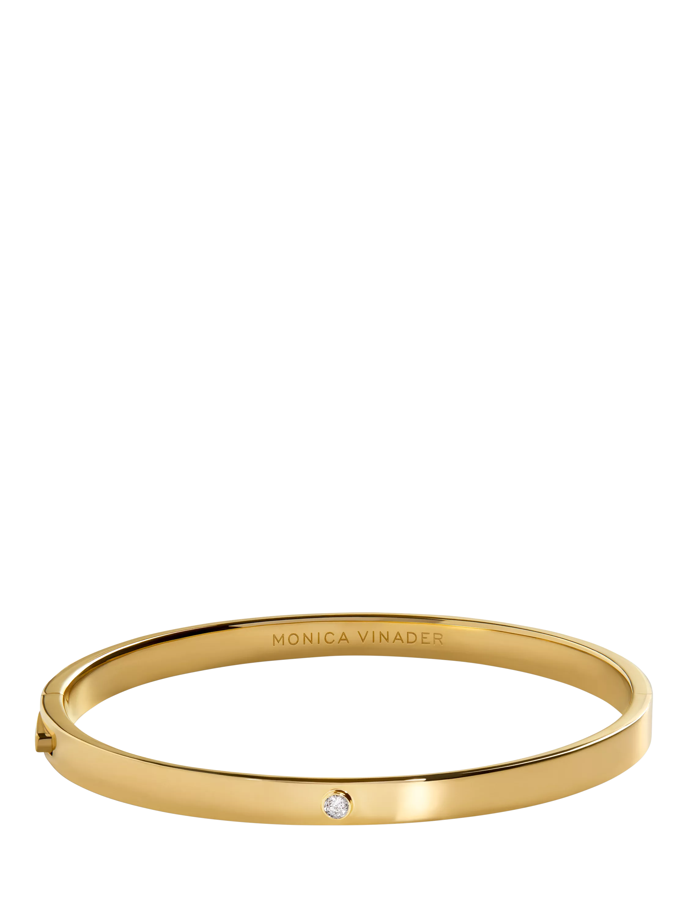 Monica Vinader Solitaire Diamond Bangle, Gold