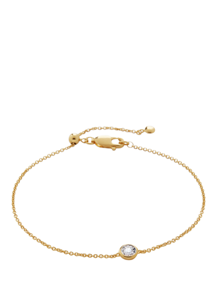 Monica Vinader Round Cut Solitaire Bracelet, Gold, Gold