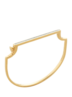 Monica Vinader Signature Skinny Lab Grown Diamond Bangle, Medium, Gold, Gold