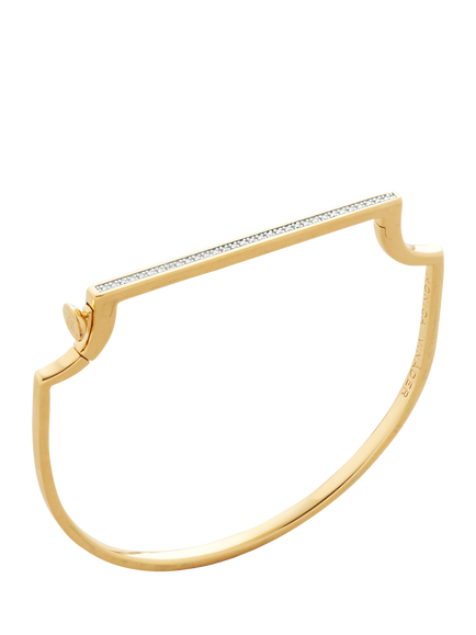 Monica Vinader Signature Skinny Lab Grown Diamond Bangle, Medium, Gold, Gold