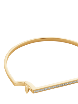 Monica Vinader Signature Skinny Lab Grown Diamond Bangle, Medium, Gold - view 2, Gold