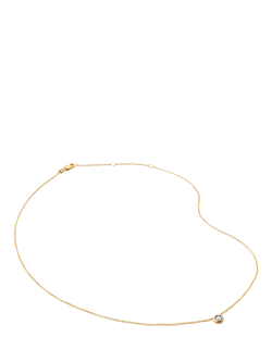 Monica Vinader Lab Grown Diamond Solitaire Necklace, Medium, Gold, Gold