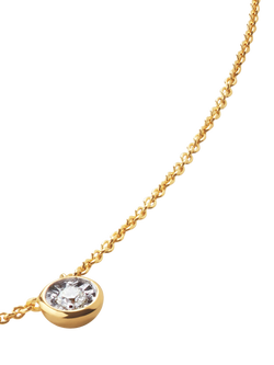Monica Vinader Lab Grown Diamond Solitaire Necklace, Medium, Gold - view 2, Gold