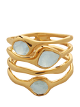 Monica Vinader Siren Aquamarine Cluster Cocktail Ring, Gold