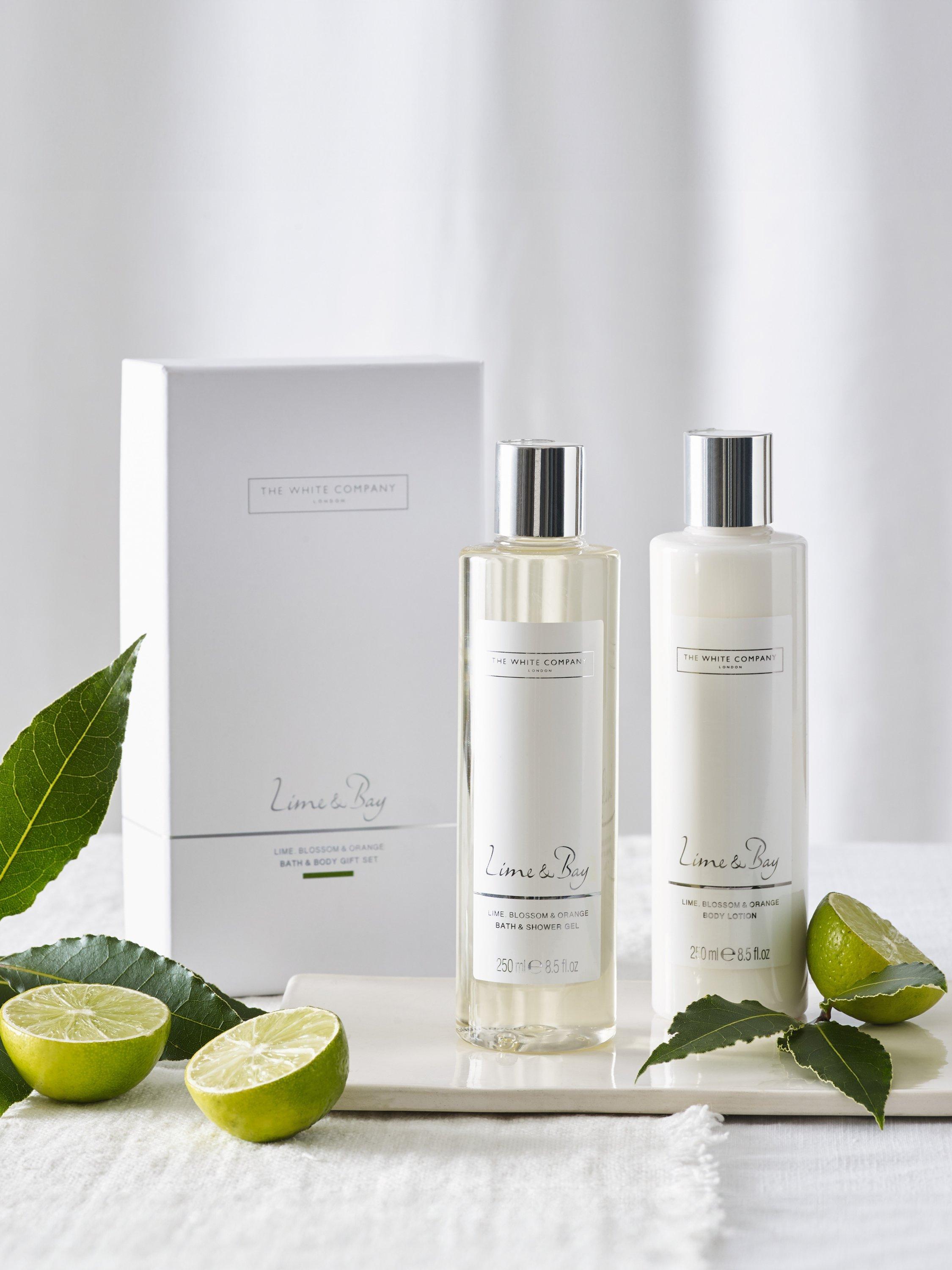 Product image 2 of 3, which shows The White Company Lime & Bay Bath & Body Gift Set
