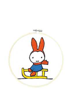 The Crafty Kit Company Miffy Sledging Embroidery Kit, Blue