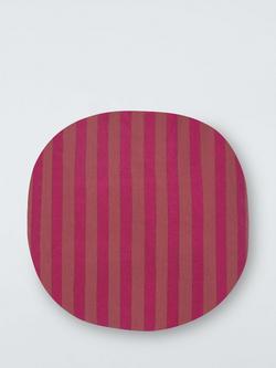 John Lewis Striped Round Indoor/Outdoor Cushion, Purple/Multi, Purple Multi