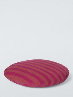 John Lewis Striped Round Indoor/Outdoor Cushion, Purple/Multi - view 2, Purple Multi