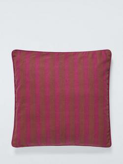 John Lewis Stripes and Monkeys Indoor/Outdoor Cushion, Purple/Multi - view 2, Purple Multi