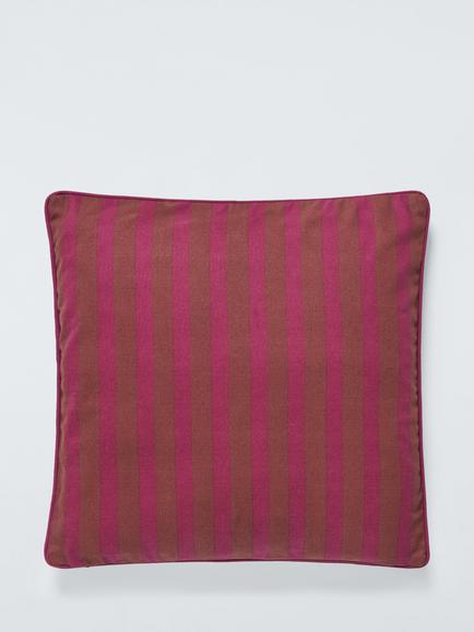 John Lewis Stripes and Monkeys Indoor/Outdoor Cushion, Purple/Multi - view 2, Purple Multi