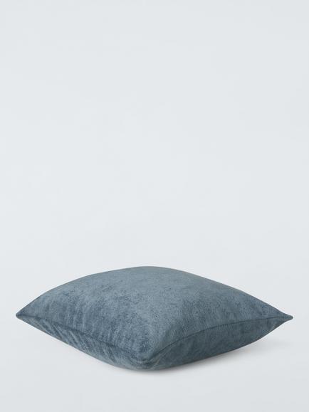 John Lewis Chenille Cushion, Blue - view 2, Blue