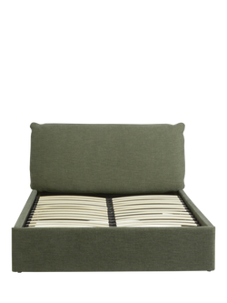 MADE Harlow Upholstered Ottoman Storage Bed, Double, Green