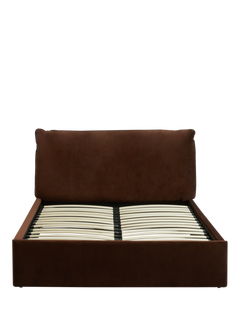 MADE Harlow Ottoman Storage Upholstered Bed Frame, King Size, Chocolate, King Size