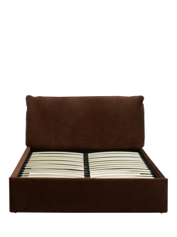 MADE Harlow Ottoman Storage Upholstered Bed Frame, King Size, Chocolate
