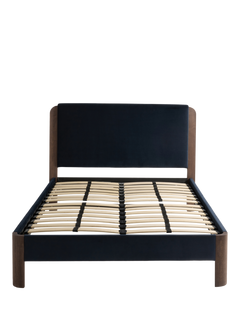 MADE Evander Upholstered Bed Frame, King Size, Navy