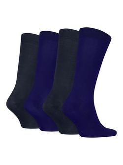 Calvin Klein Cotton Mix Socks Gift Box, Pack of 4, Dark Grey/Ink Blue - view 2, Dark Grey/Ink Blue