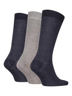 Calvin Klein Cotton Mix Socks, Pack of 3, Grey/Black - view 2, Grey/Black