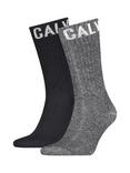 Calvin Klein Cotton Mix Crew Socks, Pack of 2, Black/Grey
