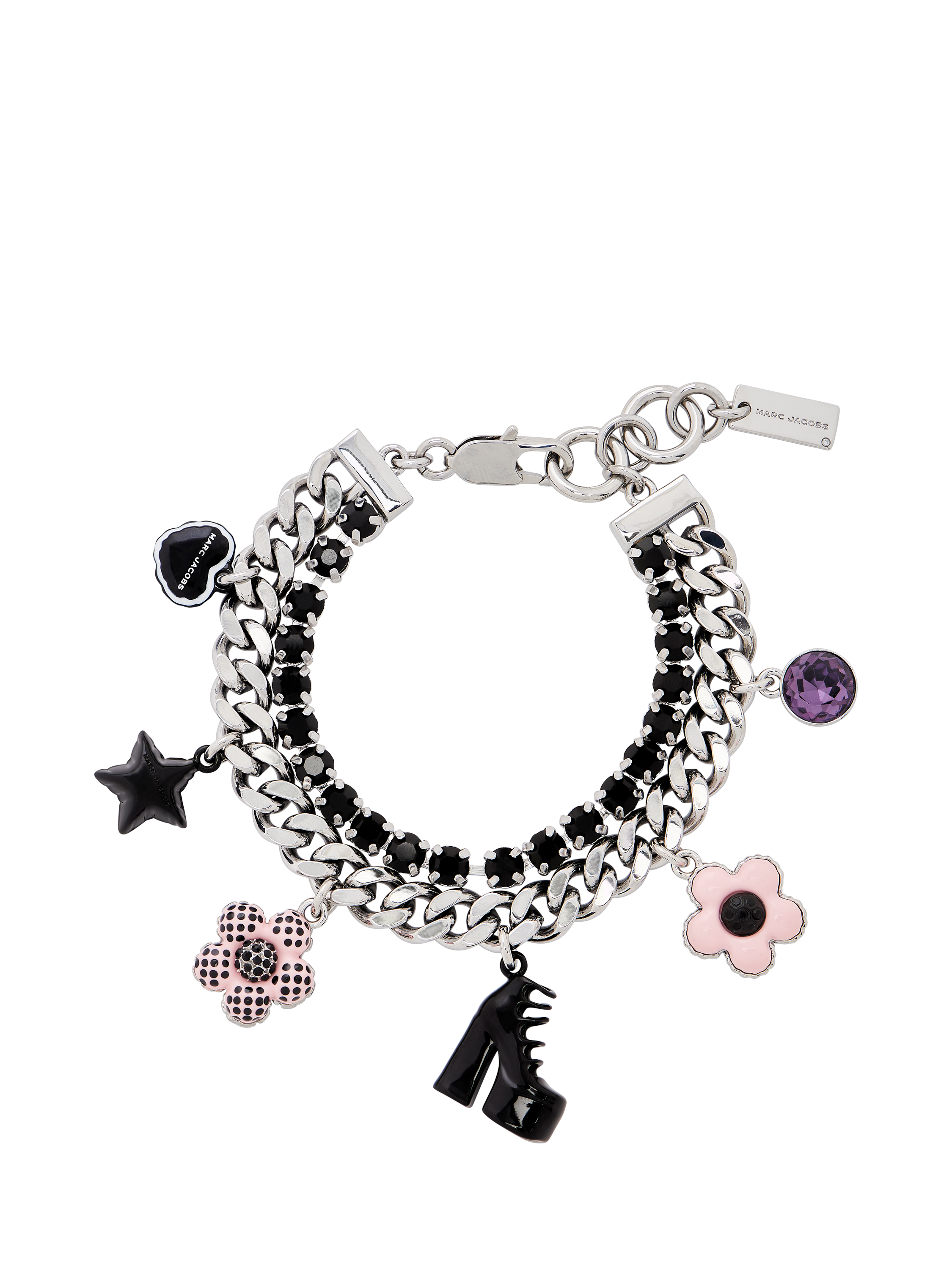 Product image 1 of 4, which shows Marc Jacobs Mini Icon Charm Bracelet, Silver/Multi