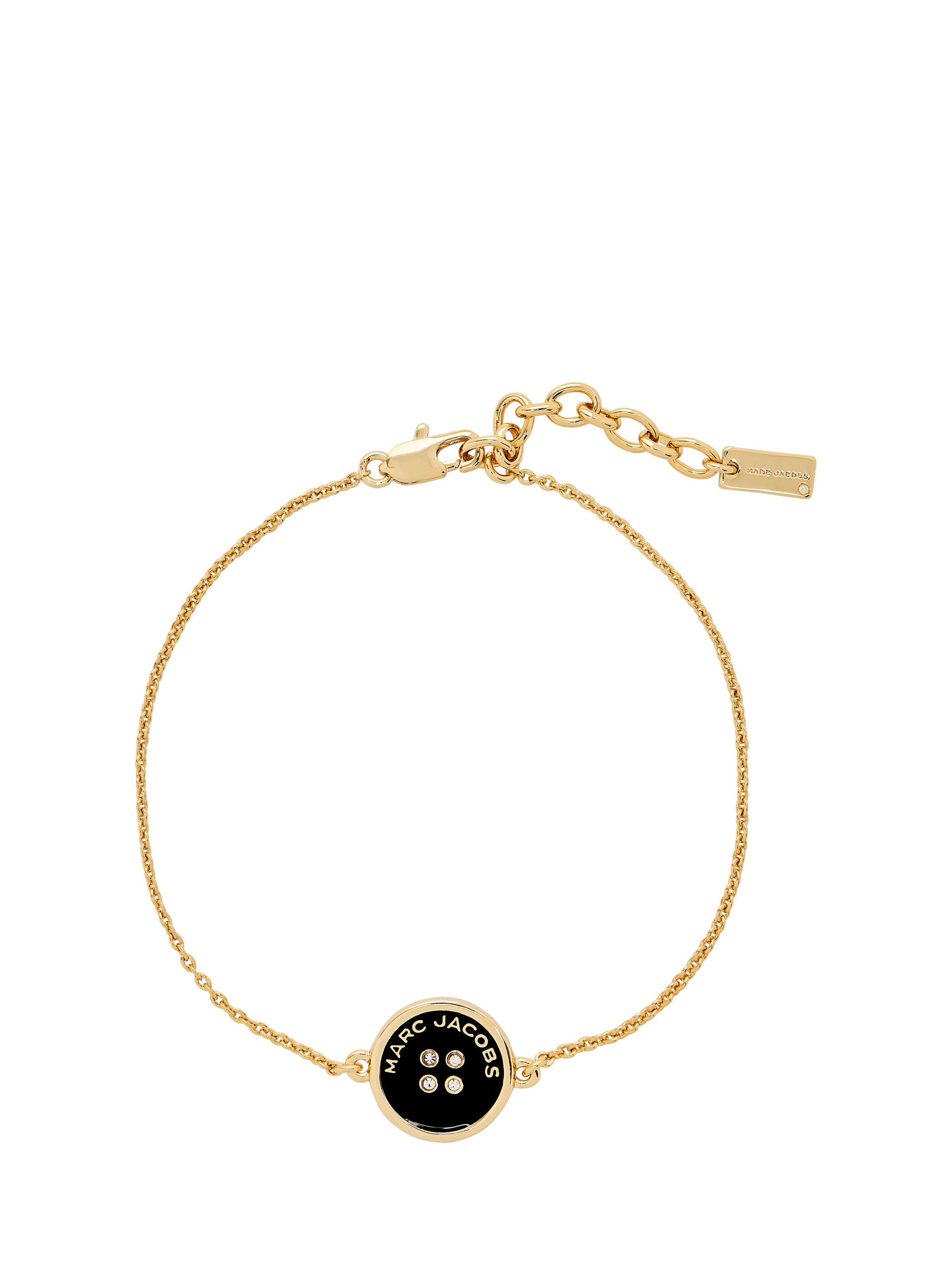 Product image 1 of 4, which shows Marc Jacobs Crystal Button Bracelet, Gold/Black