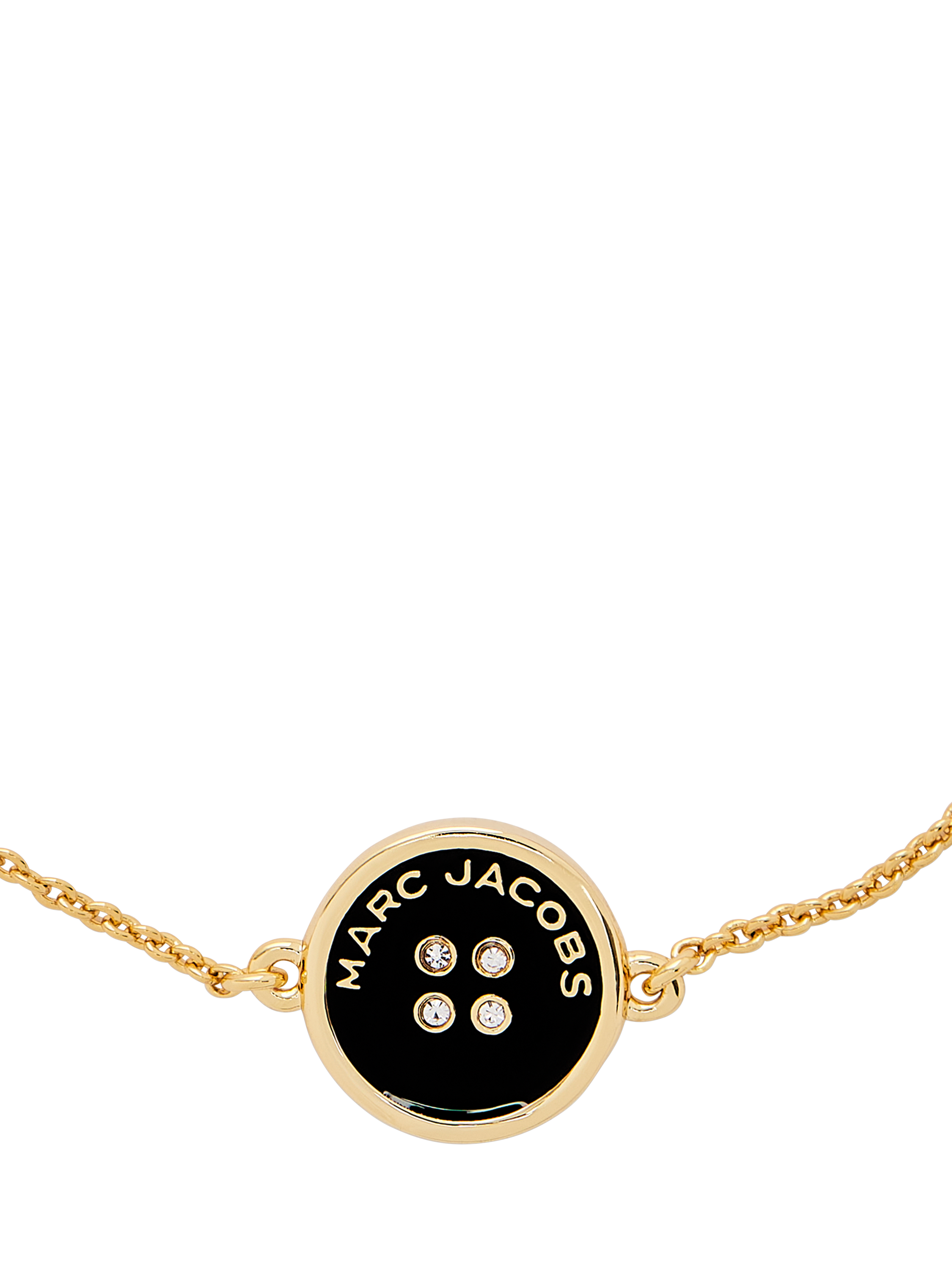 Product image 4 of 4, which shows Marc Jacobs Crystal Button Bracelet, Gold/Black
