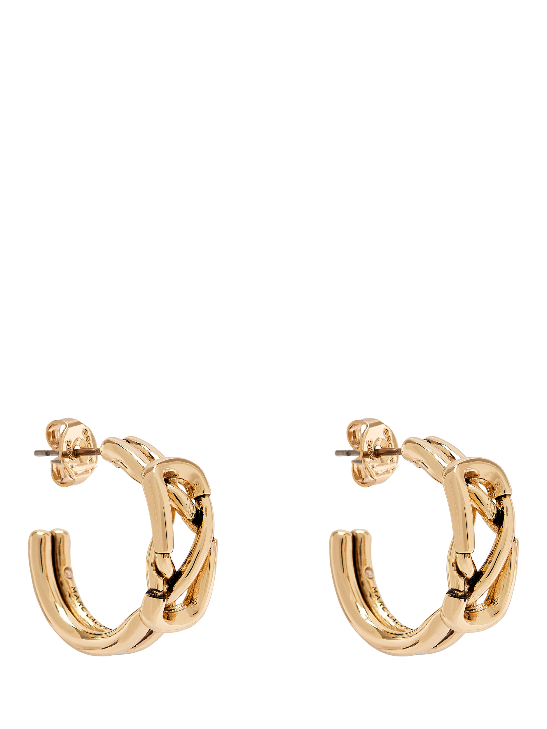 Product image 1 of 4, which shows Marc Jacobs Dual Hoop Earrings, Gold