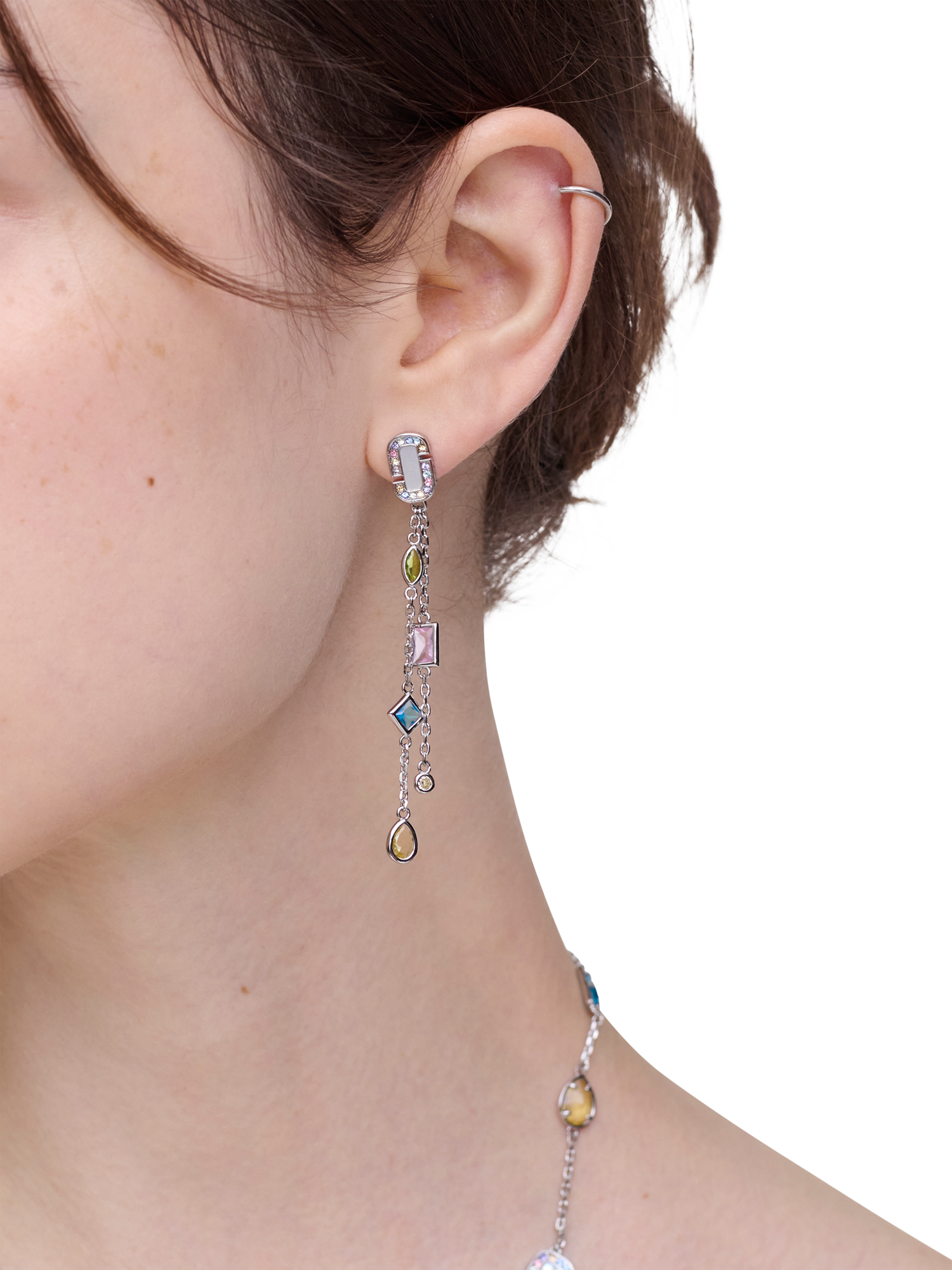 Product image 4 of 6, which shows Marc Jacobs Charm Stud Earrings, Silver/Multi