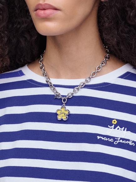 Marc Jacobs Daisy Puzzle Pendant, Silver/Multi - view 2, Silver/Multi