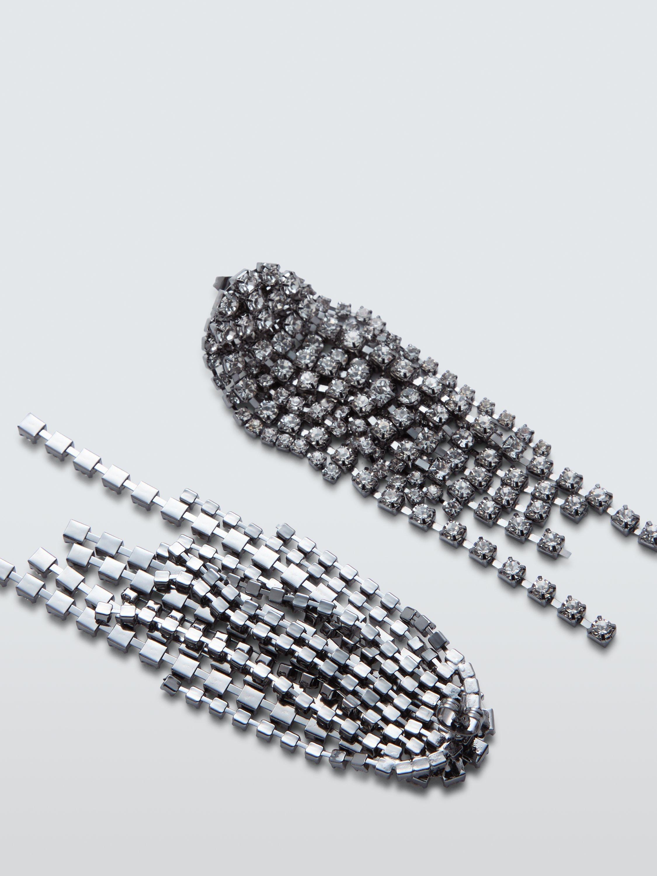 Product image 3 of 4, which shows John Lewis Statement Layered Waterfall Earrings, Pewter