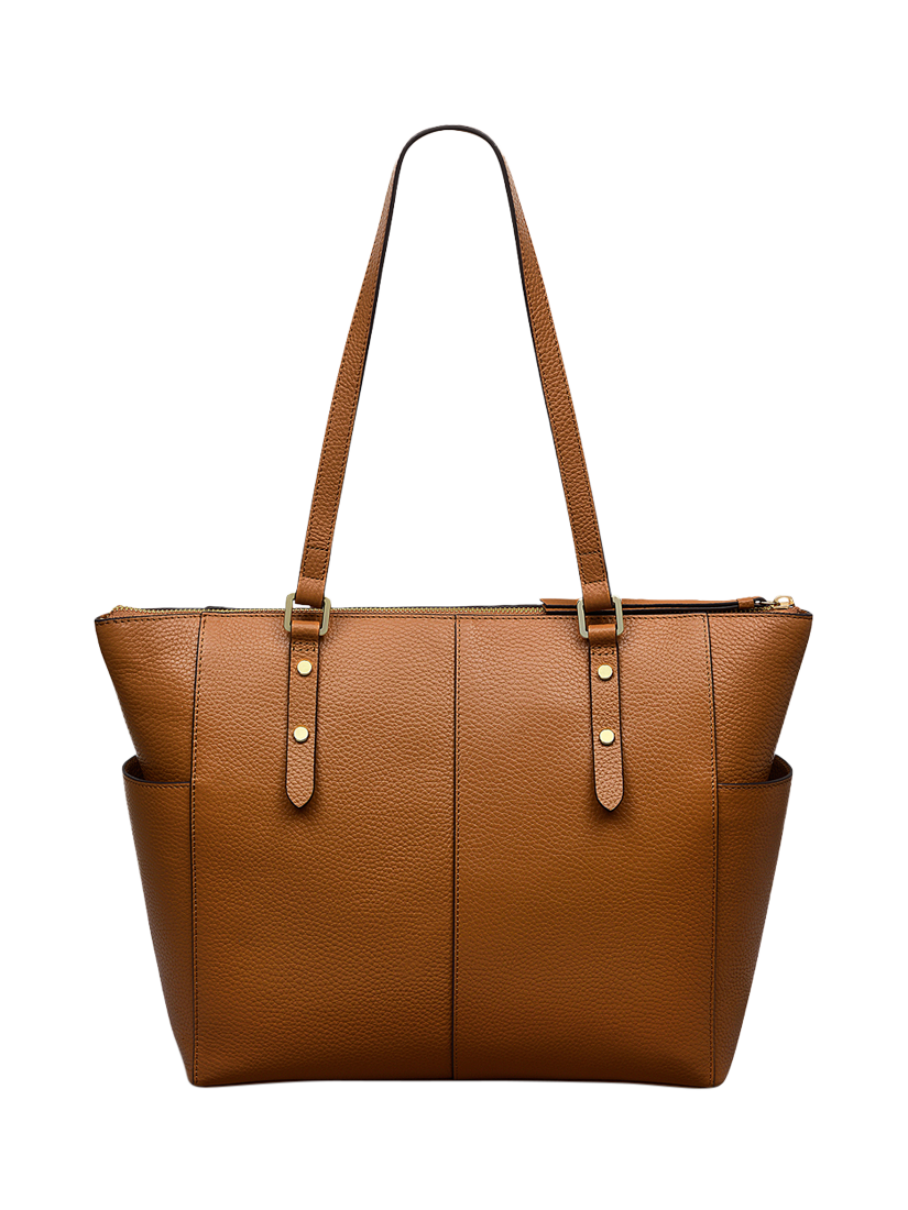 Product image 2 of 5, which shows Radley Silk Street Leather Large Zip Top Shoulder Bag, Caramel