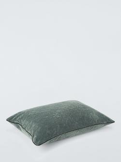John Lewis Luxe Velvet Cushion - view 2, Heritage Grey