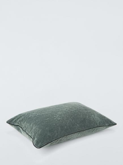 John Lewis Luxe Velvet Cushion - view 2, Heritage Grey