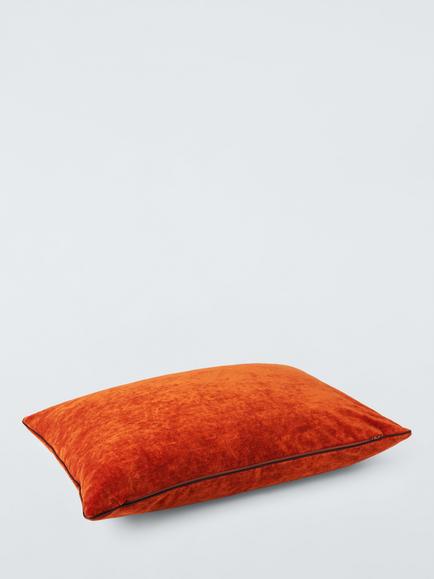John Lewis Luxe Velvet Cushion - view 2, Orange