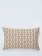 John Lewis Rustic Blocks Cushion, Brown Multi