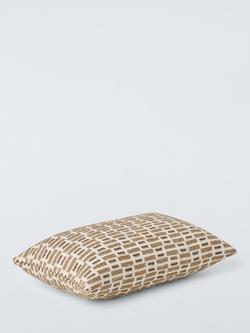 John Lewis Rustic Blocks Cushion, Brown Multi - view 2, Brown Multi