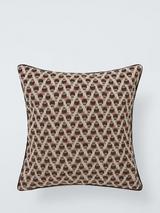 John Lewis Rustic Geo Weave Cushion, Brown Multi