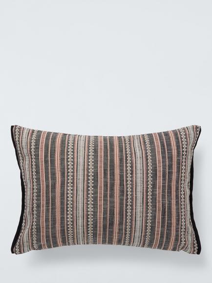 John Lewis Rustic Stripe Cushion, Pink, Pink