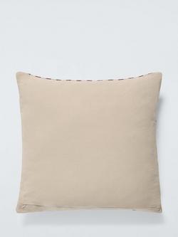 John Lewis Grid Geometric Indoor/Outdoor Cushion, Burnt Umber - view 2, Burnt Umber