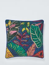 John Lewis Tropical Leaves Indoor/Outdoor Cushion, Multi