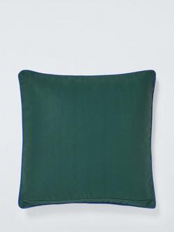 John Lewis Tropical Leaves Indoor/Outdoor Cushion, Multi - view 2, Navy