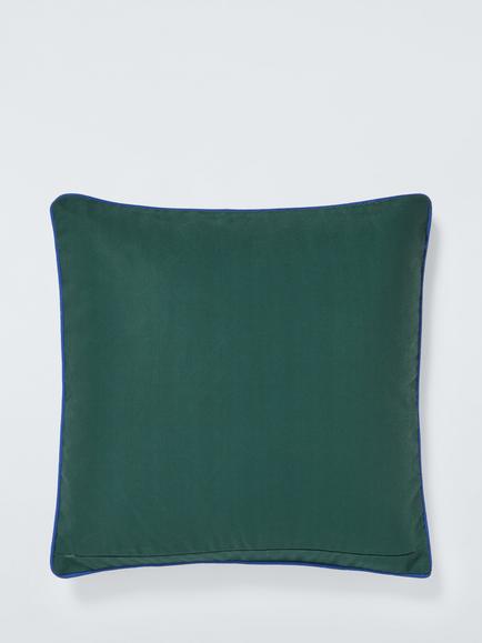 John Lewis Tropical Leaves Indoor/Outdoor Cushion, Multi - view 2, Navy