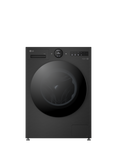 LG F4X7011TBB Freestanding Washing Machine, 11kg Load, 1400rpm Spin, Matte Black