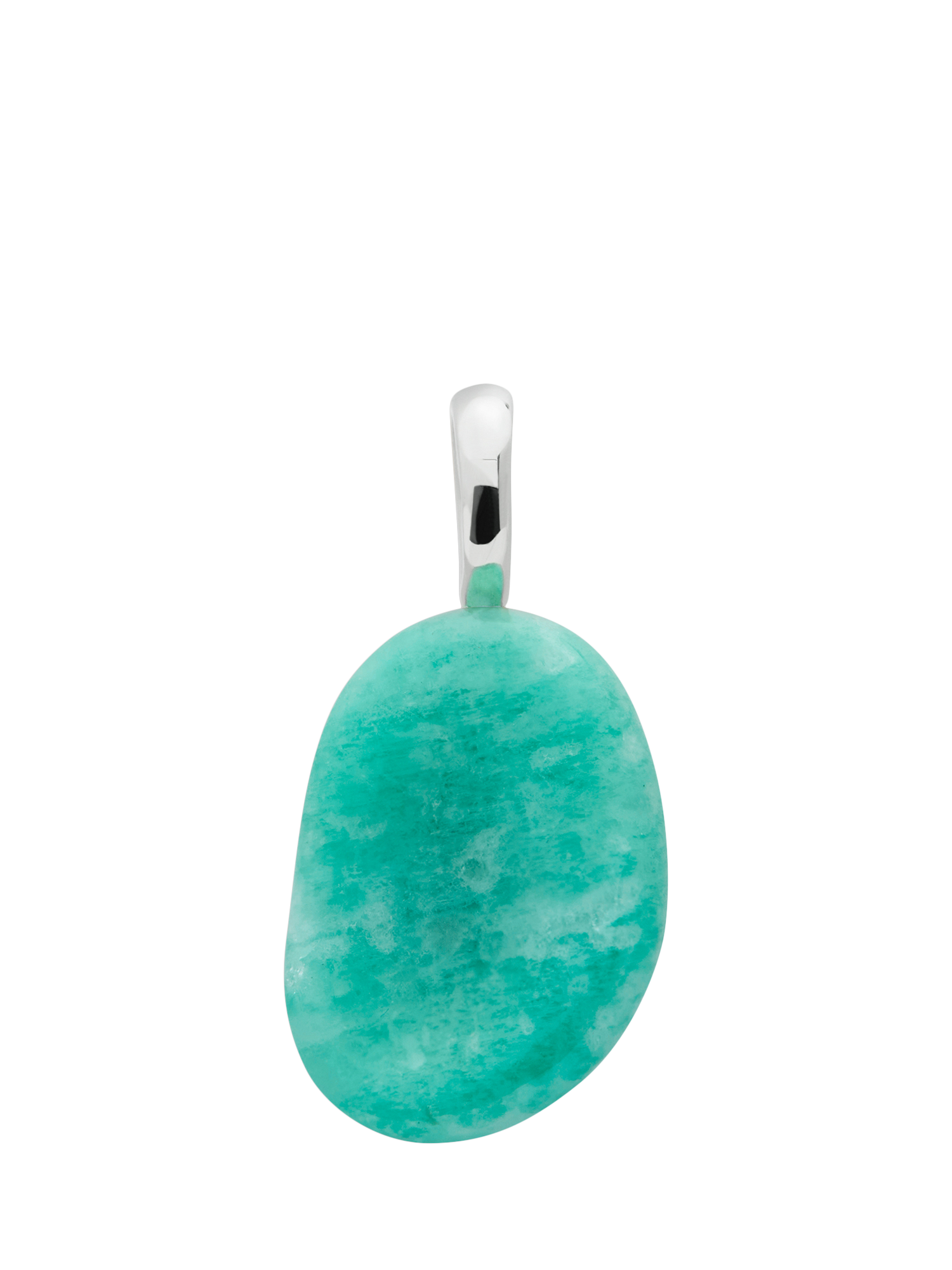 Product image 1 of 4, which shows Monica Vinader Aria Pendant Amazonite Gem Charm, Silver