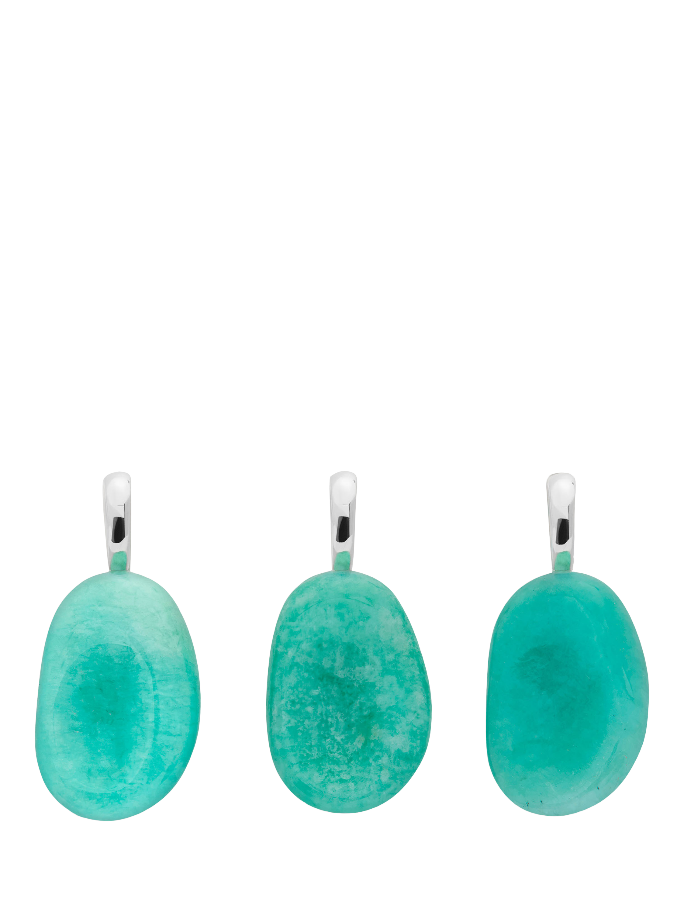 Product image 3 of 4, which shows Monica Vinader Aria Pendant Amazonite Gem Charm, Silver