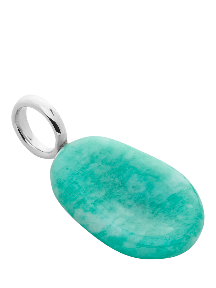 Product image 4 of 4, which shows Monica Vinader Aria Pendant Amazonite Gem Charm, Silver