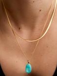 Monica Vinader Aria Pendant Amazonite Gem Charm, Gold