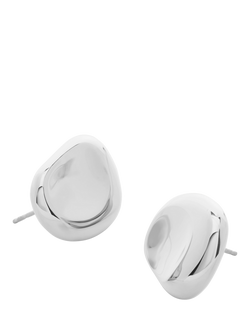 Monica Vinader Aria Bold Stud Earrings - view 2, Silver