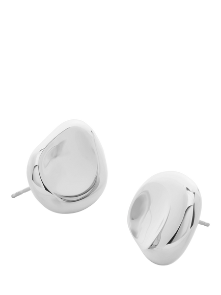 Monica Vinader Aria Bold Stud Earrings - view 2, Silver