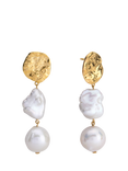 Monica Vinader Asymmetric Pearl Drop Earrings