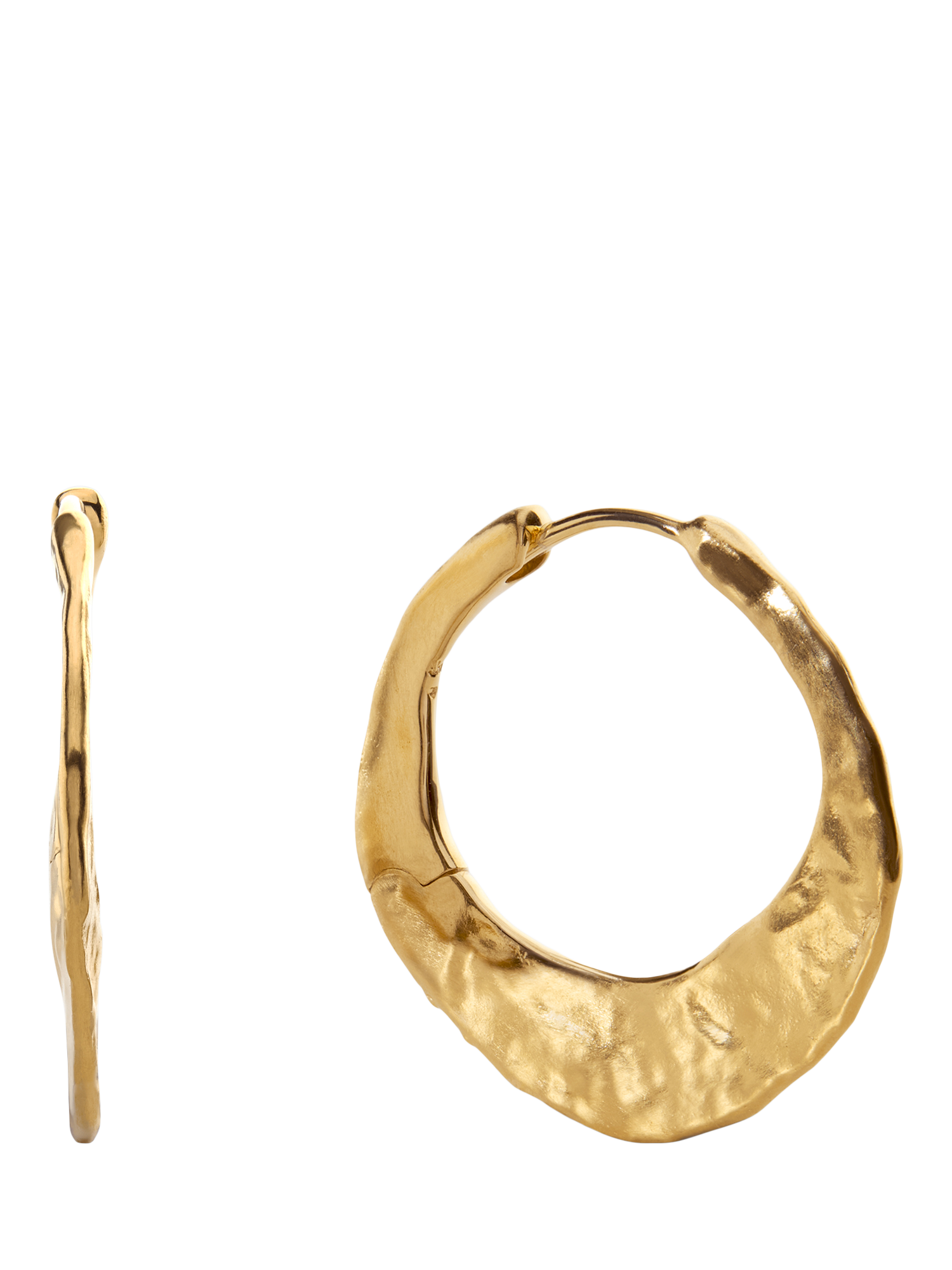 Monica Vinader Capri Rugged Medium Hoop Earrings, Gold